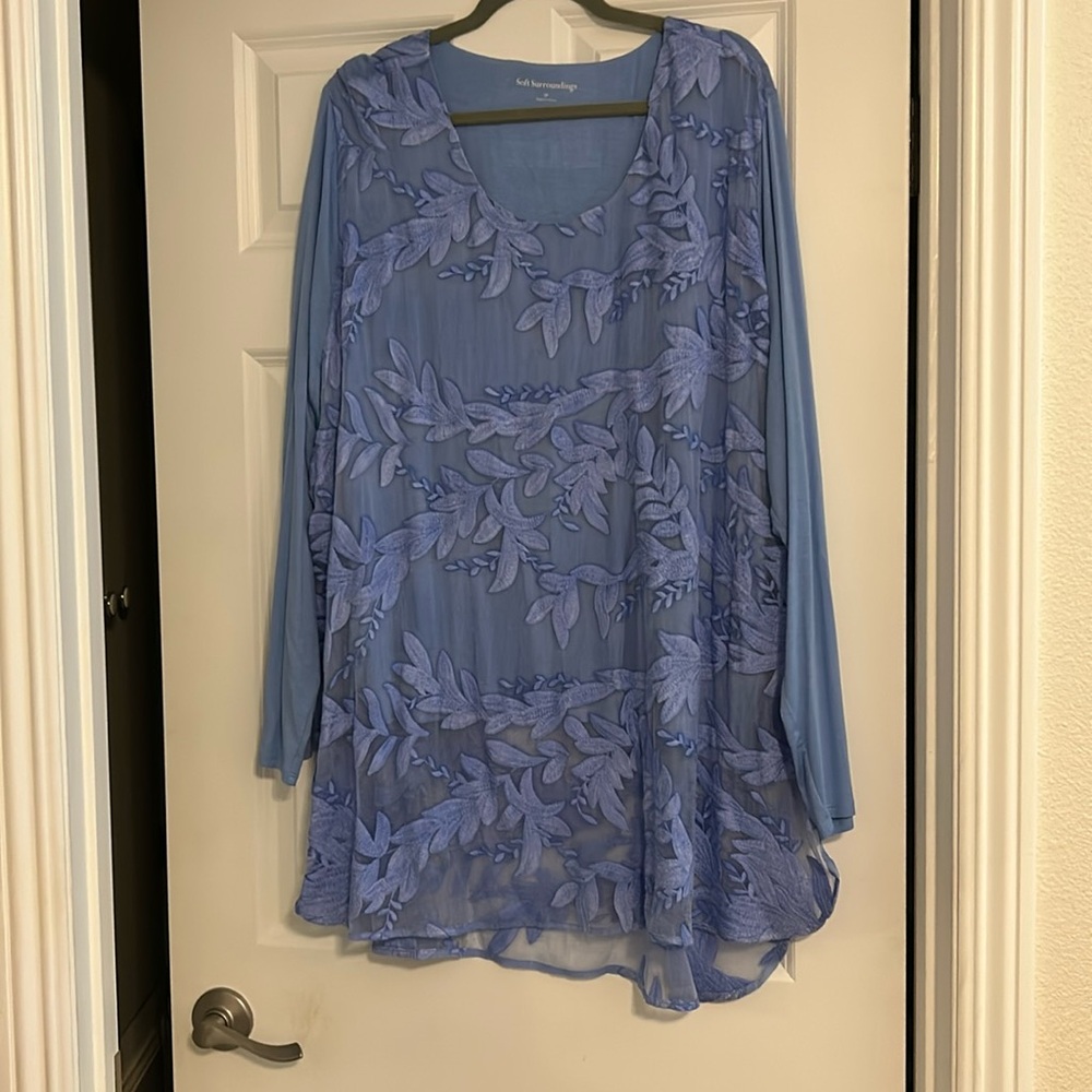 Gorgeous dressy tunic with embroidered overlay